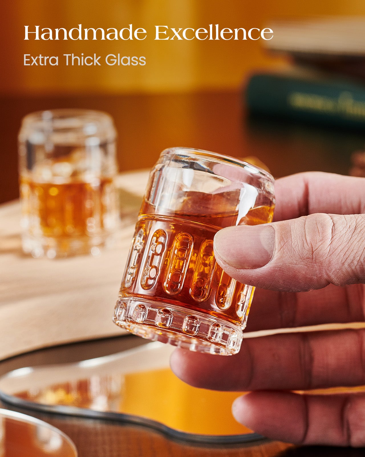 Kollea Shot Glasses, Flash Hider Shaped Clear Shot Glasses Set of 4 with Heavy Base, 21st Birthday Gifts For Men, Dad, Husband